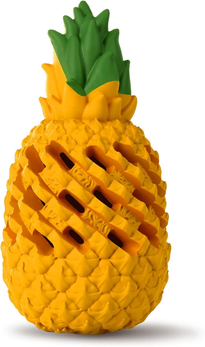 Dog Toy for Aggressive Chewers Large Breeds, Indestructible Dog Teeth Clean, Pineapple Tough Treat Dispensing Toys for Large Dogs (Giant)