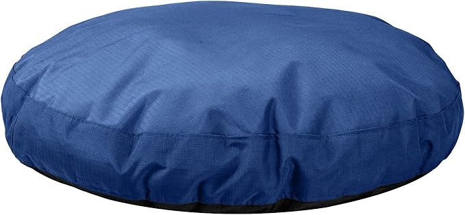 K9 Ballistics Tough Round Nesting Pillow Dog Bed - Removable Cover, Washable, Durable & Water Resistant Indoor/Outdoor Bed - Medium, Blue Quartz