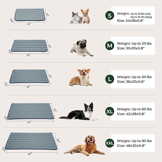 BALANCE Dog Crate Pad, Dog Foam Crate Mat Kennel Pad, Washable Water-Resistant Pet Bed Flat Dogs Cage Mat for Medium Dogs, 2 Packs