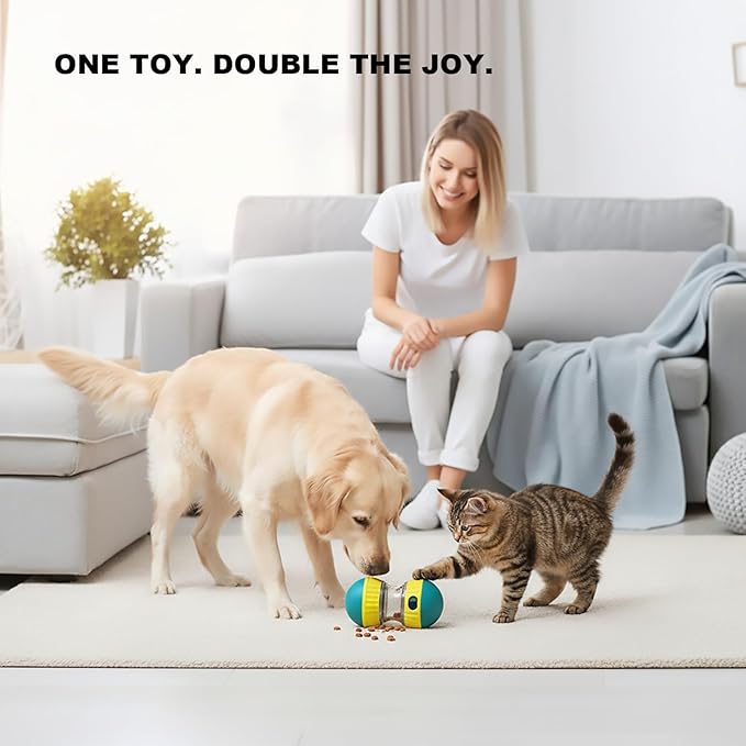 GOLDROC Dog Enrichment Toys, Slow Feeder Puzzle Toy for Cats & Dogs - Interactive Treat Dispenser, Mental Enrichment for Small/Medium Pets (Yellow-Green)