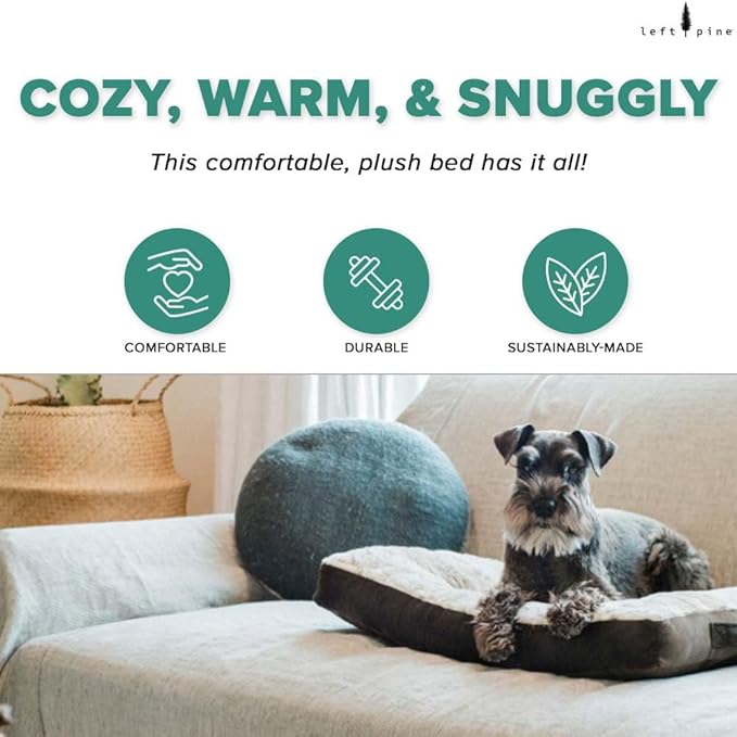 Gusseted Essential Dog Mat, Plush Velvet Pet Bed - Deluxe Sleeping Mat for Large or Multiple Dogs - Recycled Fiber Filling, Machine Washable, Fits in Crate (Gray Striped, Large)