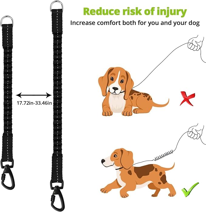 Long Dog Leash 15 FT: Heavy Duty Rope Leashes for Dogs Training with Swivel Lockable Hook Reflective Threads Bungee and Padded Handle - Dog Lead for Large Small Medium Dogs Outside Walking Hiking
