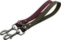 2 Pack - 14in Short Dog Leash with 1000lb Strength, Stainless Hardware - Training Leash for Dogs (2 Pack - Olive Drab & Wine)