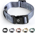 2026 New Edition, Fei & Eve Classic Dog Collar - Quick Release Metal Buckles | Fur-Safe | Premium 210D Nylon | 450LB Escape-Proof | Adjustable Fit | Small (Dusk Blue)