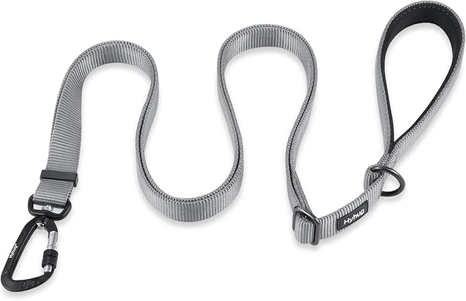 Hyhug Nylon Adjustable 4-6ft Dog Leash with Soft Neoprene Padded Handle, Durable Heavy Duty Leash with Easy-to-Use Bolt Snap, Ideal for Jogging Outdoor