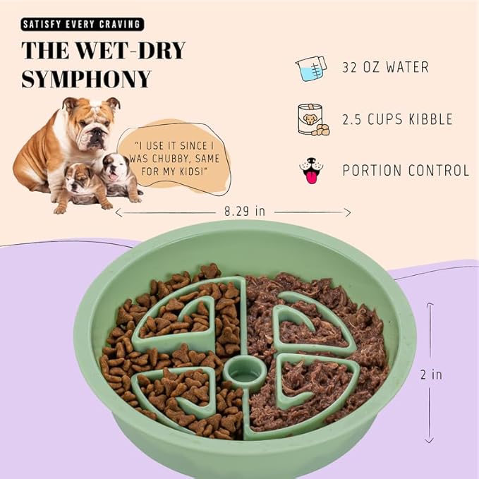 AVERYDAY Slow Feeder Dog Bowls for Large Breeds Fits Raised Feeding Station, Puzzle Dog Food Bowls to Slow Down Eating, Dogs Feeding Bowl with Non-Slip, Slows Feeder Pet Bowl for Wet and Dry Food