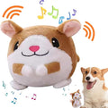 Active Moving Pet Plush Toy, Interactive Dog Toys Pet Bouncing Balls, USB Rechargeable Interactive Washable Cartoon Pig Plush Sound Electronic Dog Toy, Small Cute Squeaky Pig Dog Toy (Hamster)