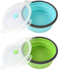 Large Collapsible 40 OZ Travel Dog Bowls, 2 Pack with Lids, Foldable Silicone Food & Water Bowl for Large Dogs, Lightweight & Leak Proof, Perfect for Outdoor Travel, Camping & Hiking