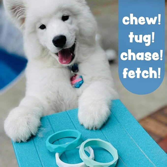 Puppy Teething Rings, Bracelet Food Grade Silicone Chew Toys for Small Dogs and Medium Dog, Puppy Nipping Solution Toys, Chew Toys for Puppies 0-6 Months - Creme Brûlée