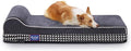Laifug Orthopedic Memory Foam Extra Large Dog Bed with Pillow and Durable Water Proof Liner & Removable Washable Cover & Smart Design (Large (46"x28"x8"), Black and White Plaid)