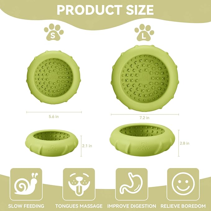 Dog Lick Bowl, Bestalk Wobbly Freeze Bowl Enrichment Feeder for Dogs, Anxiety Relief Lick Mat Puzzle Toy for Distraction, BPA Free Silicone, Dishwasher Safe(Green,S)
