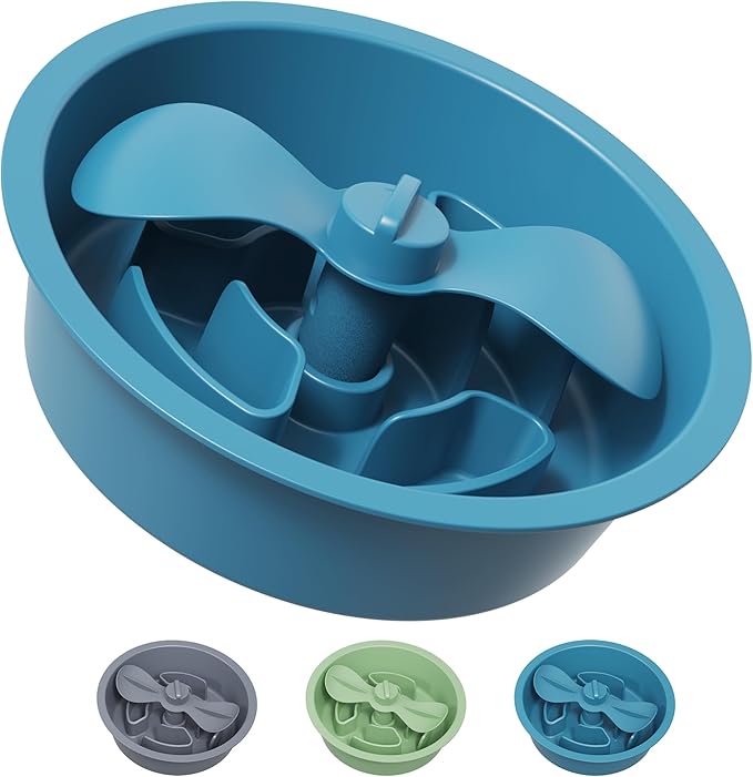 AVERYDAY Slow Feeder Dog Bowls for Medium Breed, 1.5 Cups Engagement Food Puzzle Bowl with Spinning Slow Feeder Insert, Non-Slip Base, Fits for Raised Stand, Hard Maze Design for Medium and Small Dogs