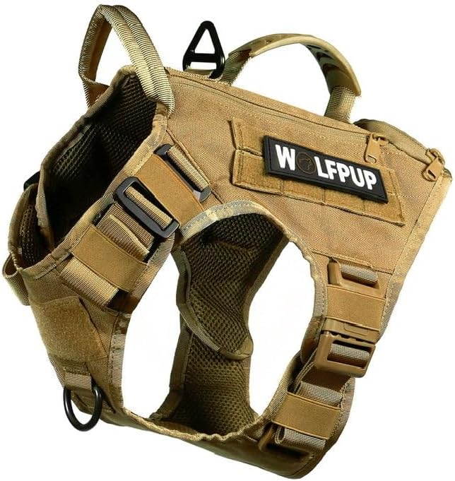 Tactical Dog Vest Harness (Khaki, Large)