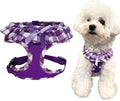 SuperBuddy Upgraded Soft Mesh Dog Harness, Super Breathable Lightweight Pet Harnesses for Puppy Dogs Outdoor Walking, Purple Dog Harness -Large