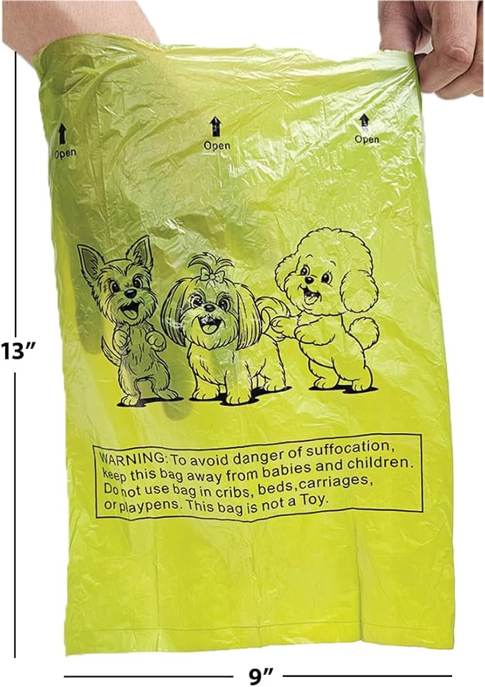 Level One Pets Pet Poop Leak Proof Waste Bags with Dispenser and Leash Clip, Lavender Scented, 9" x 13" Large Size, Bags (150)
