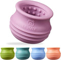 Dog Enrichment Treat Toy, Long-Lasting Wobbly Interactive Freeze Lick Toys for Dogs, Stuffable Puzzle Feeder Toy for Boredom, Silicone Treat Dispensing Chew Toy (Pastel Purple,S)