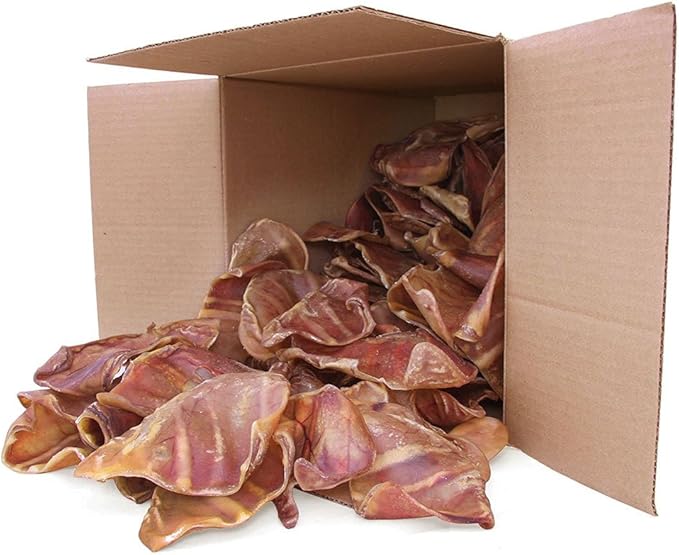 Best Pet Supplies GigaBite Roasted Pig Ears for Dogs - Natural Dog Chews, Roasted Pigs Ears, Safe for Puppies and Aggressive Chewers, Cleans Teeth and Gums - Whole Ears, Pack of 70