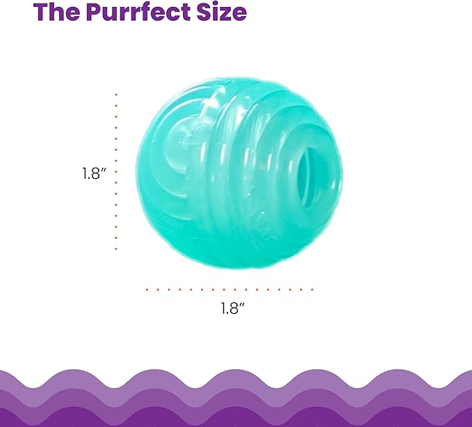Catstages Ball Treat Stuffer Cat Toy – Interactive Treat Dispensing Ball for Cats, Mental Stimulation & Physical Exercise, Soft & Durable, Green