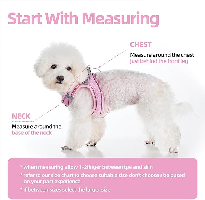 Sparkly Dog Harness Small Sized and Leash Set for Small Dogs Cats,Purple S Puppy Harness, Step in Soft Dog Reflective Vest, Breathable Mesh Pet Harness. (Purple, M)