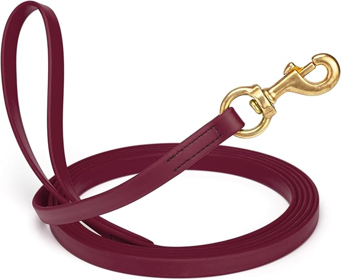 Viper Biothane K9 Working Dog Leash Waterproof Lead for Tracking Training Schutzhund Odor-Proof Long Line with Solid Brass Snap for Puppy Medium and Large Dogs, 20ft Merlot Burgundy