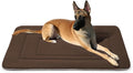 JoicyCo Dog Bed Soft Dog Crate Bed Pad Mat, 42 in Non Slip Bottom Washable Beds for Large Dogs, Pet Bed Mattress Kennel Pad, Dark Brown