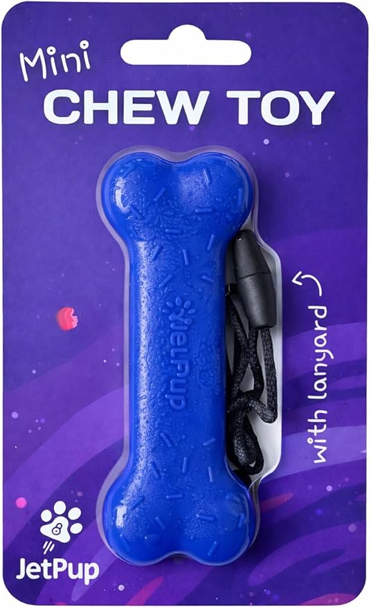 Pup Chew Toy Lanyard- Bone - Human Grade Chew Toy - Human Pup Play - 100% Food Grade Silicone (Mini Blue Bone)