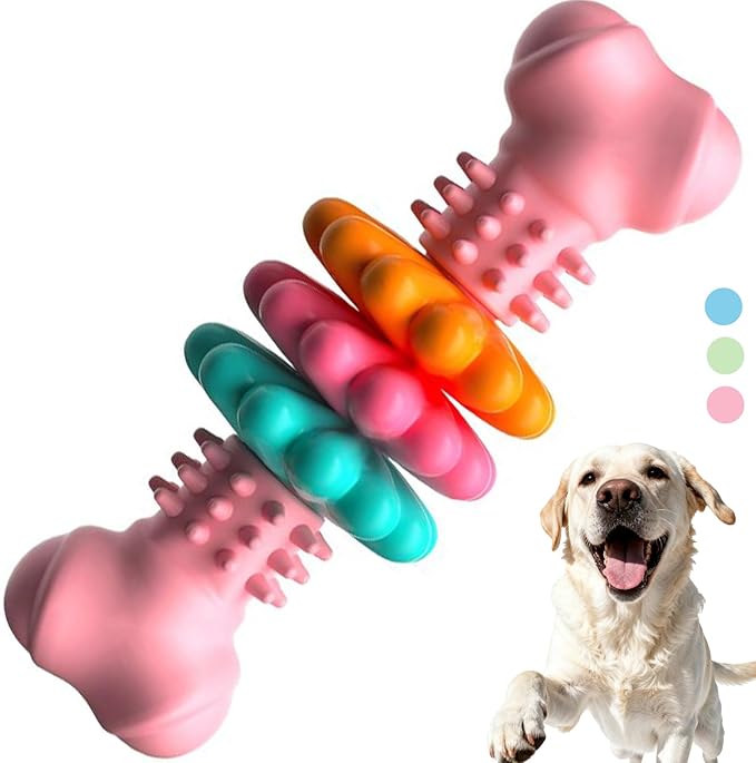 Puppy Chew Toys, Indestructible Dog Toys for Aggressive Chewers - Small & Medium Breed, Durable Rubber Chew Bone Toy for Small Dogs, Puppy Toys for Teething, Anxiety & to Keep Busy