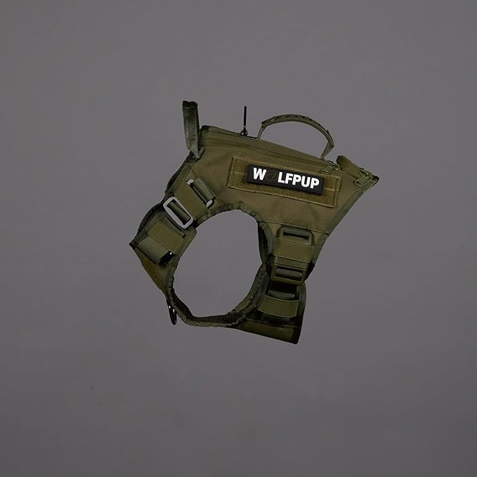 Tactical Dog Vest Harness (OD Green, Medium)