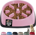 GORILLA GRIP Patented BPA Free Slow Feeder Dog Bowls, 4 Cup Interactive Puzzle Toy for Dogs and Cats Food Training Enrichment, Keeps Pets Busy and Prevents Puppy Overeating, Large Breeds, Pink