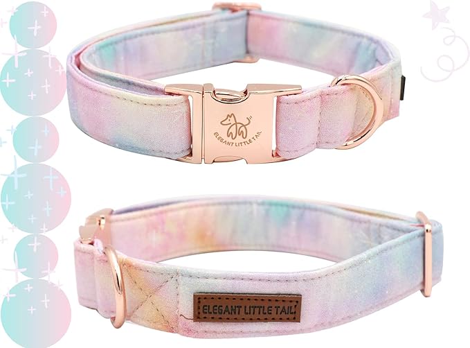 Elegant little tail Colorful Dog Collar, Comfortable Dog Collar with Bow Adjustable Soft Bow tie Dog Collars for X-Large Dogs