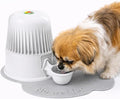 No Spill Pet Water Dispenser for Dogs and Cats, 67.6oz Gravity-Fed Water Bowl with Slow Drinking Design to Prevent Wet Fur, BPA-Free Polypropylene, Vida Mansa (Opaque White)