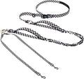 Roses&Poetry Hands Free Double Dog Leash for Two Dogs, 9-11ft Adjustable Bungee Walking Waist Lead, Dual Dog Leash with Tangle-Free Swivel for Medium Large Dogs Heavy Duty Running(Blackwhite)