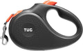 TUG 360° Tangle-Free Retractable Dog Leash | 16 ft Strong Nylon Tape (Small, Black/Orange)