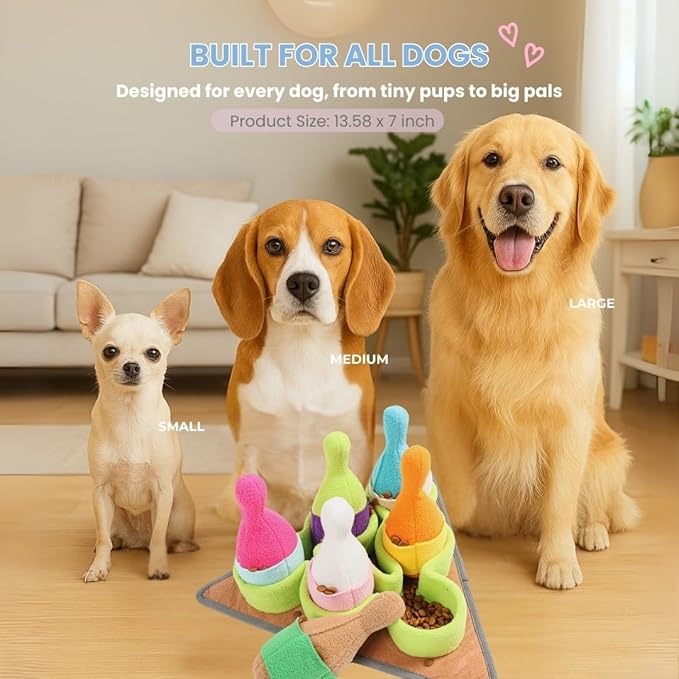 Interactive Dog Puzzle Toy | Anti Boredom and Mental Brain Stimulation | Snuffle Mat for Dogs | Enrichment Slow Feeding Eating Game | Small Medium Large Dogs