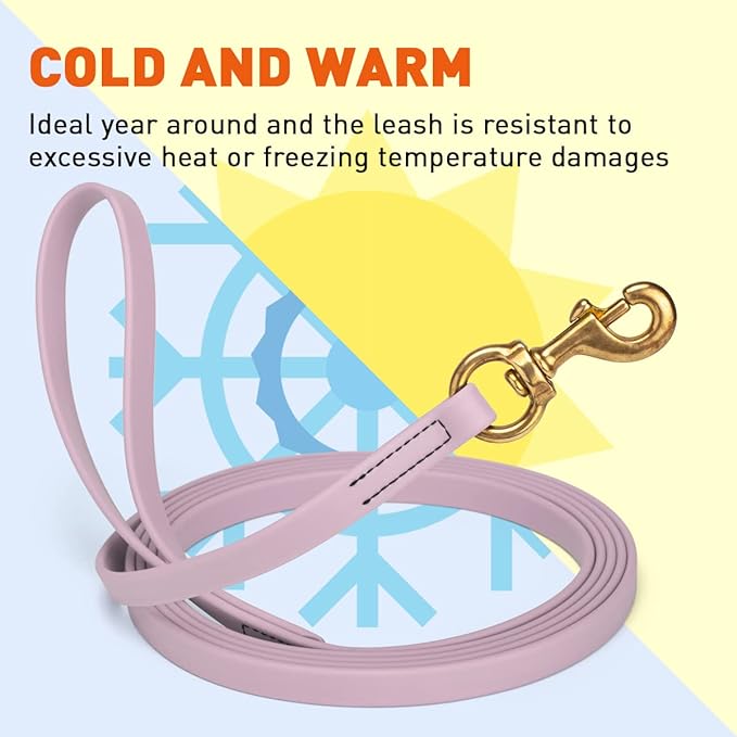 Viper K9 Biothane Working Dog Leash Waterproof Lead for Tracking Training Schutzhund Dog Sport & Search - Odor-Proof Long Line with Solid Brass Snap for Puppy Medium Large 5/8" x 20ft Pastel Purple