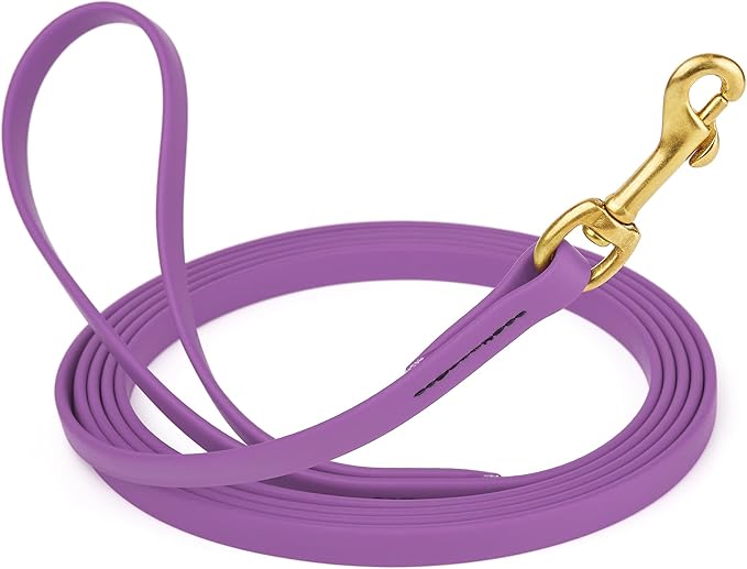 Viper Biothane K9 Working Dog Leash Waterproof Lead for Tracking Training Schutzhund Odor-Proof Long Line with Solid Brass Snap for Puppy Medium and Large Dogs, 33ft Amethyst Purple