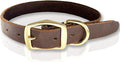 Leather Dog Collar Heavy Duty Hardware Dog Collars Full Grain Ultra Soft and Comfort Genuine Cowhide Metal Buckle Thick Belt Collar for Small Medium Large Pets (Medium (13-19" Neck))