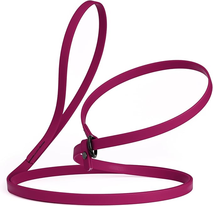 Dogline Biothane Slip Dog Leash - for Small, Medium and Large Dogs - Odor Free Slip Lead, Heavy Duty and Durable Material Kennel Lead - Magenta Pink - 7ft L x 1/2in W