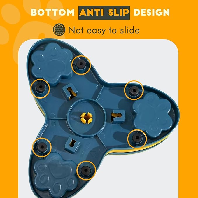 Pet Puzzle Dispensing Slow Feeder Cat Puzzle Toys for IQ Training & Mental Enrichment, Interactive Toys for Small Medium Cats and Dog, Puppy Treat for Fun Feeding Toy (Yellow Tornado Shape)