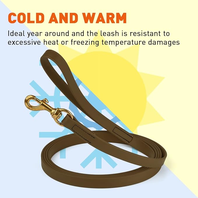 Viper K9 Biothane Working Dog Leash Waterproof Lead For Tracking Training Schutzhund Dog Sport & Search - Odor-Proof Long Line With Solid Brass Snap For Puppy Medium and Large 3/4" x 33ft Coyote Brown