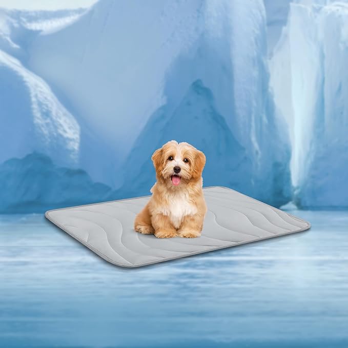 Cozyide Dog Cooling Mat, Medium Cooling Mat for Dogs, Reversible Pad for Pet, 28" L x 22" W, Light Grey