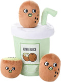 HugSmart Pet – Squeaky Hide and Seek Plush Dog Toys | Cute Interactive Plush Puzzle Toys for Small/Medium Dogs (Small, Kiwi Juice)