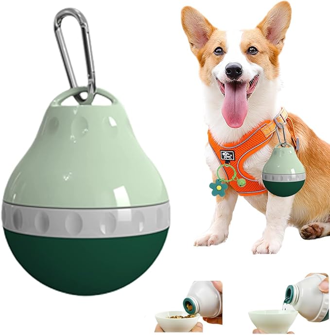 Dog Travel Water Bottle Detachable Bowl Leak Proof Portable ，Silicone Bottle Body，Collapsible and Suitable for Small Pets for Outdoor Walking, Hiking, Travel