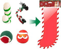 Christmas Dog Chew Toys Set Dog Gift Toy with Christmas Stocking or Xmas Gift Box Dog Toys for Aggressive Chewers (Christmas Sock Type 3)
