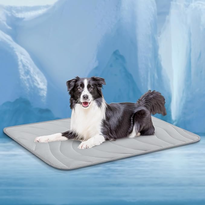 Cozyide Dog Cooling Mat, Extra Large Cooling Mat for Dogs, Reversible Pad for Pet, 40" L x 28" W,Light Grey