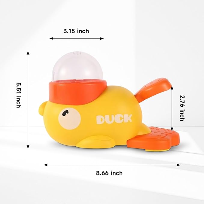 Interactive Duck Dog Treat Dispenser Toy – Slow Feeder Puzzle for Dogs with Bonus Chew Rope Toy, Tail Press Food Dispenser, Fun Training & Enrichment Feeder, Easy to Clean (White)