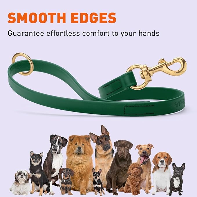 Viper Biothane K9 Working Dog Leash Waterproof Lead for Tracking Training Schutzhund Odor-Proof Long Line with Solid Brass Snap for Puppy Medium and Large Dogs 20in, Hunter Green