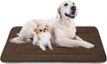 JoicyCo Extra Large Dog Bed Soft Dog Crate Pad Mat, 48 in Non-Slip Bottom Washable Dog Sleeping Mattress Pet Beds Cat Bed Kennel Pad, Dark Brown