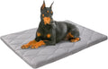 BEAUTYZOO Dog Crate Pad for Large Dogs, Washable & Detachable Kennel Mat, Anti-Slip Soft Fluffy Puppy Bed for Crate, Cage, and Car Travel, Cozy Sleeping Mattress, 48x30 Inches, Gray