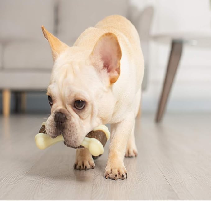 Dog Chew Toys for Aggressive Chewers Large Breed,2 Pack Beef Flavor Indestructible Dog Teething Chew Toys Bones for Large/Medium/Small Puppies,Pet Toy with Nylon